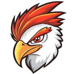 Obraz premium Fierce Eagle Head Mascot. Aggressive Cartoon Animal Graphic Design.