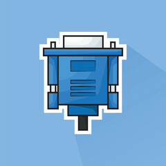Illustration of VGA Head Cable in Flat Design