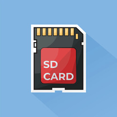 Illustration of SD Card in Flat Design