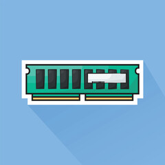 Illustration of Ram Card in Flat Design