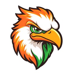 Obraz premium Aggressive Eagle Mascot Head. Cartoon Animal Graphic Design.