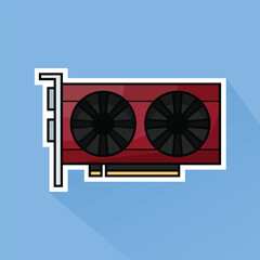 Illustration of Graphic Card in Flat Design