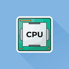 Illustration of Processor in Flat Design