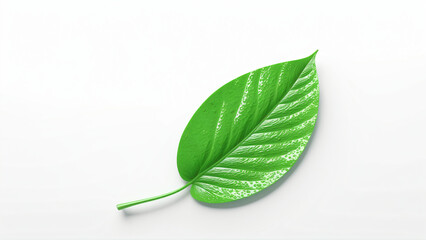Minimalist AI-Generated Leaf Design Isolated on White Background