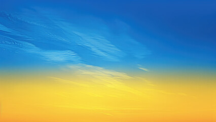 Obraz premium Sky gradient in blue and yellow resembling Ukrainian flag colors