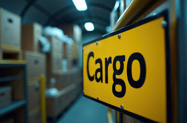 Cargo Containers in Large Logistics Warehouse Facility for Cargo Business Presentation