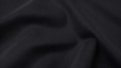 Black textured fabric with a subtle woven grid pattern, suitable for backgrounds, design elements, and textile concepts in creative projects