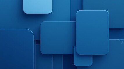 Collection of Blue 3D Blocks form a wall. Business background with copy-space.