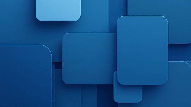 Collection of Blue 3D Blocks form a wall. Business background with copy-space.