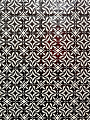 Black And White Tile Pattern On Restaurant Wall