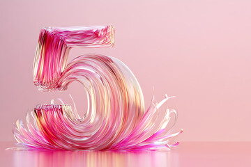 Stunning Pink Number 5 Graphic Design