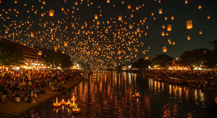lanterns festival in thailand asia