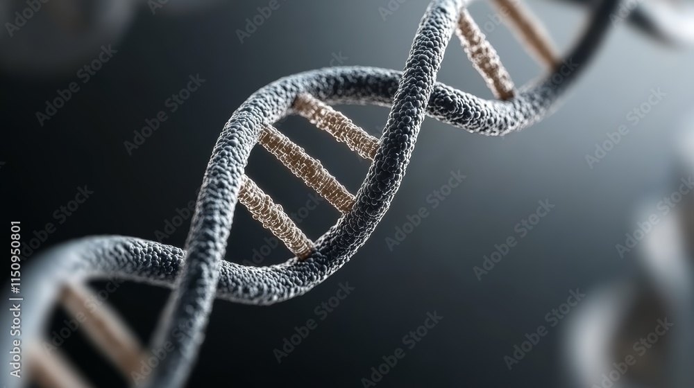 Poster detailed closeup view of the dna double helix structure, showcasing the intricate genetic code and i