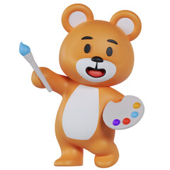 Mascot Cute Bear Painting art drawing coloring