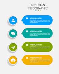 infographic with icons and 4 options processes.