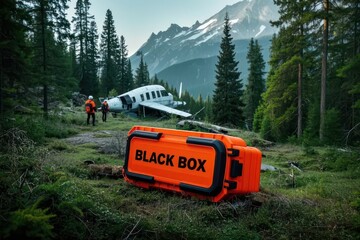 Rescue Team Investigates Crash Location of Plane with Black Box in Forest Area