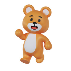 Mascot Cute Bear Walking Pose