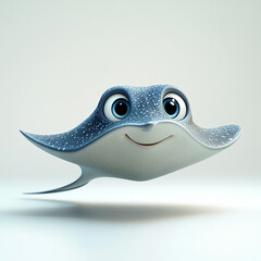 Fototapeta premium Smiling 3D Character Illustration of a Ray