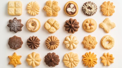 Fototapeta premium christmas cookies in different shapes concept with copy space