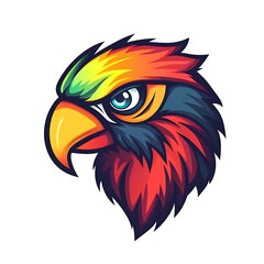 Obraz premium Colorful Parrot Head Logo Design