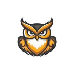 Angry Owl Mascot Logo Design.  Creative Animal Graphic Design.