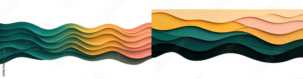 Poster 3d minimalist energetic wave, vibrant abstract patterns with gradient colors, blending soft colors c
