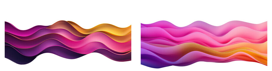 3D Minimalist Energetic Wave, abstract patterns with gradient colorful in vibrant pink, orange, and purple tones, perfect for backgrounds and creative designs. PNG Transparent
