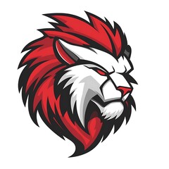 Obraz premium Fierce Lion Mascot Logo. Powerful and Aggressive Design.