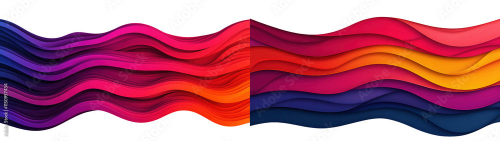 Poster 3d minimalist energetic wave, vibrant abstract patterns with gradient colors, creating a dynamic bac