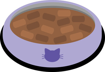 Illustration of a Cat Food Bowl