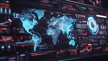 A futuristic display featuring intricate visual data analysis.