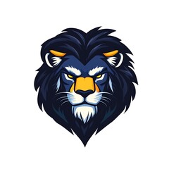 Majestic Dark Lion Logo. Powerful animal graphic design.