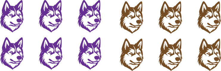 Siberian husky head logo Free
