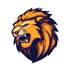 Obraz premium Angry Lion Mascot Logo. Concept of Strength, Power, and Courage.