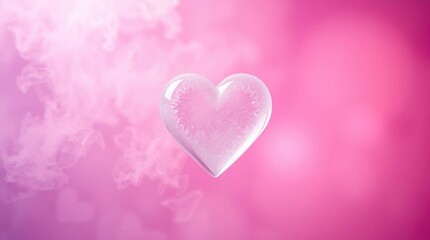 Fototapeta premium Frosted Heart in a Dreamy Pink Mist