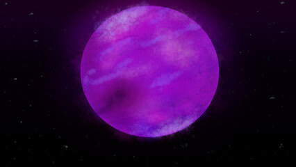 Beautiful Purple Planet 4K Original Illustration Wallpaper Deep Space Background