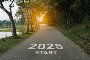 Happy new year, 2025 symbolizes the start of the new year. The letter start new year 2025 on the...