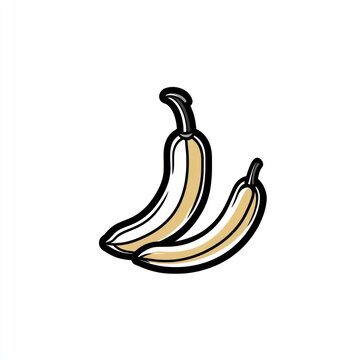 recommend clip art: Two ripe yellow bananas illustration.