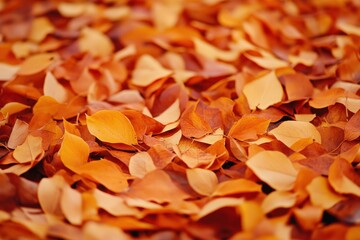 Autumn leaves ground cover, orange and brown fallen foliage.
