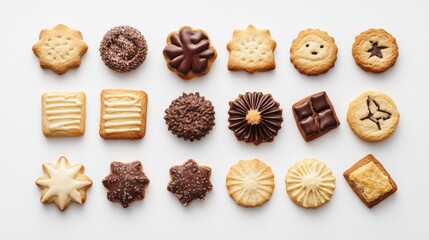Fototapeta premium christmas cookies in different shapes concept with copy space