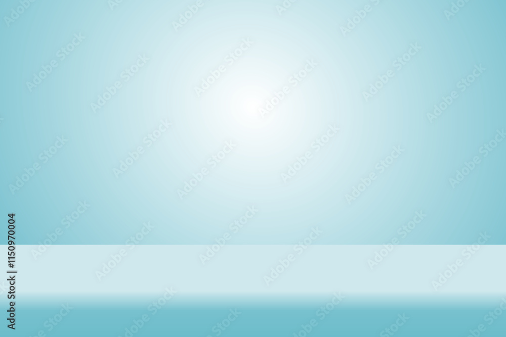 Wall mural abstract blue gradient studio room background, 3d empty soft smooth blur backdrop like in a room wit