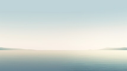 Obraz premium Serene Seascape With Distant Mountains Under a Pale Sky
