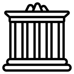 Acropolis of Athens Line Icon