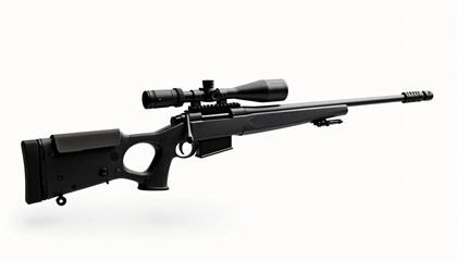 AWM Black Sniper Rifle with Scope Hunting Weapon Modern Firearm