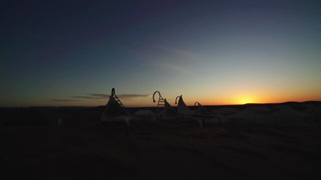 Sunrise time-lapse over Mhamid Sahara Desert