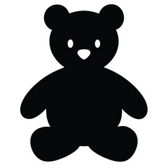 Naklejka premium teddy bear black cartoon