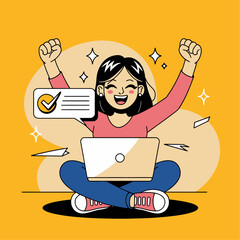 Flat illustration showing digital icons using various technologies in telecommunications