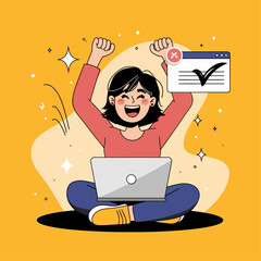 Flat illustration showing digital icons using various technologies in telecommunications