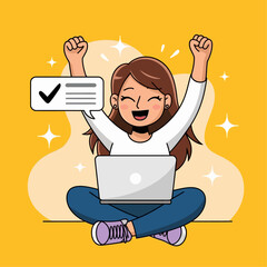 Flat illustration showing digital icons using various technologies in telecommunications