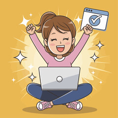 Flat illustration showing digital icons using various technologies in telecommunications